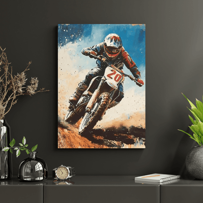 Off - Road Action Ride - Motorcycle Wall Art - Aestheticanvas