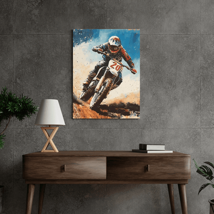 Off - Road Action Ride - Motorcycle Wall Art - Aestheticanvas