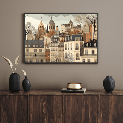 Parisian Charm in Autumn - Cityscape Wall Art - Aestheticanvas