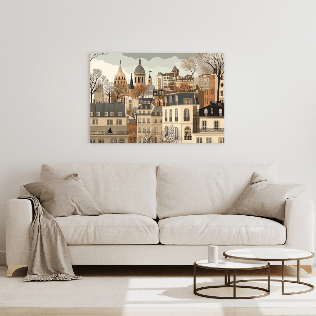 Parisian Charm in Autumn - Cityscape Wall Art - Aestheticanvas