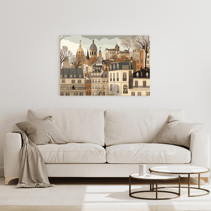 Parisian Charm in Autumn - Cityscape Wall Art - Aestheticanvas