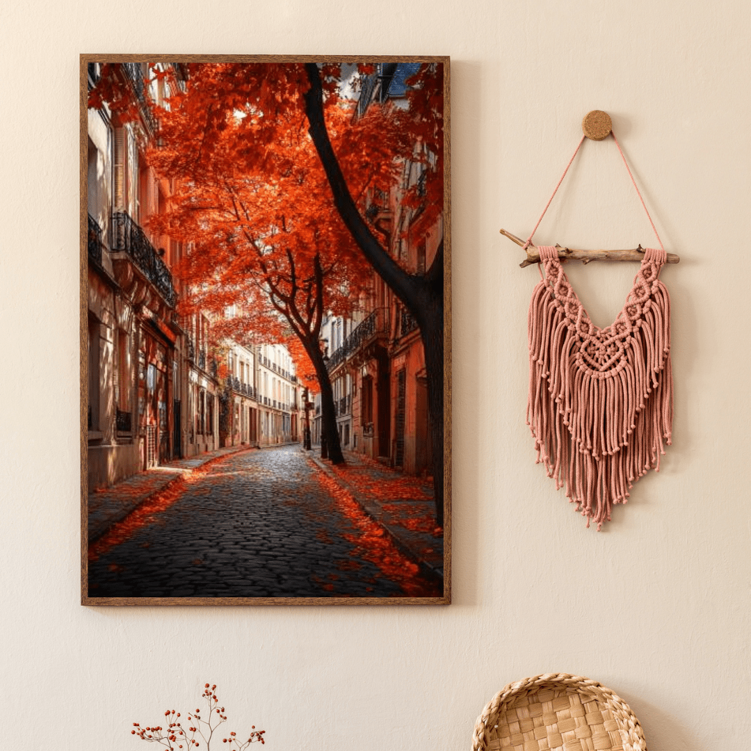 Parisian Crimson Fall - City Wall Art - Aestheticanvas