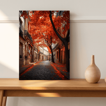 Parisian Crimson Fall - City Wall Art - Aestheticanvas