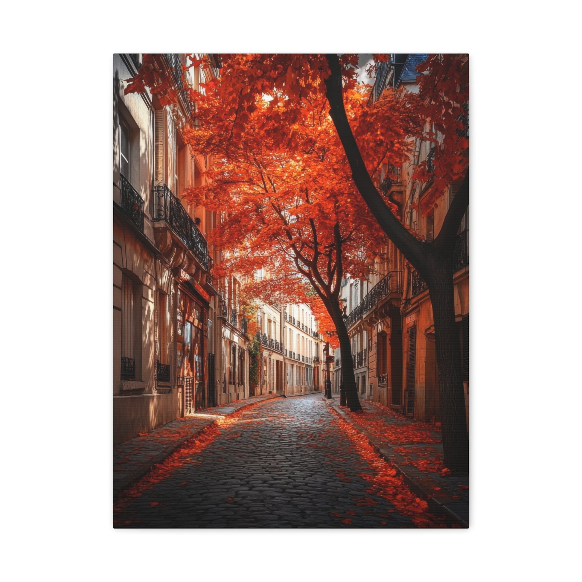 Parisian Crimson Fall - City Wall Art - Aestheticanvas