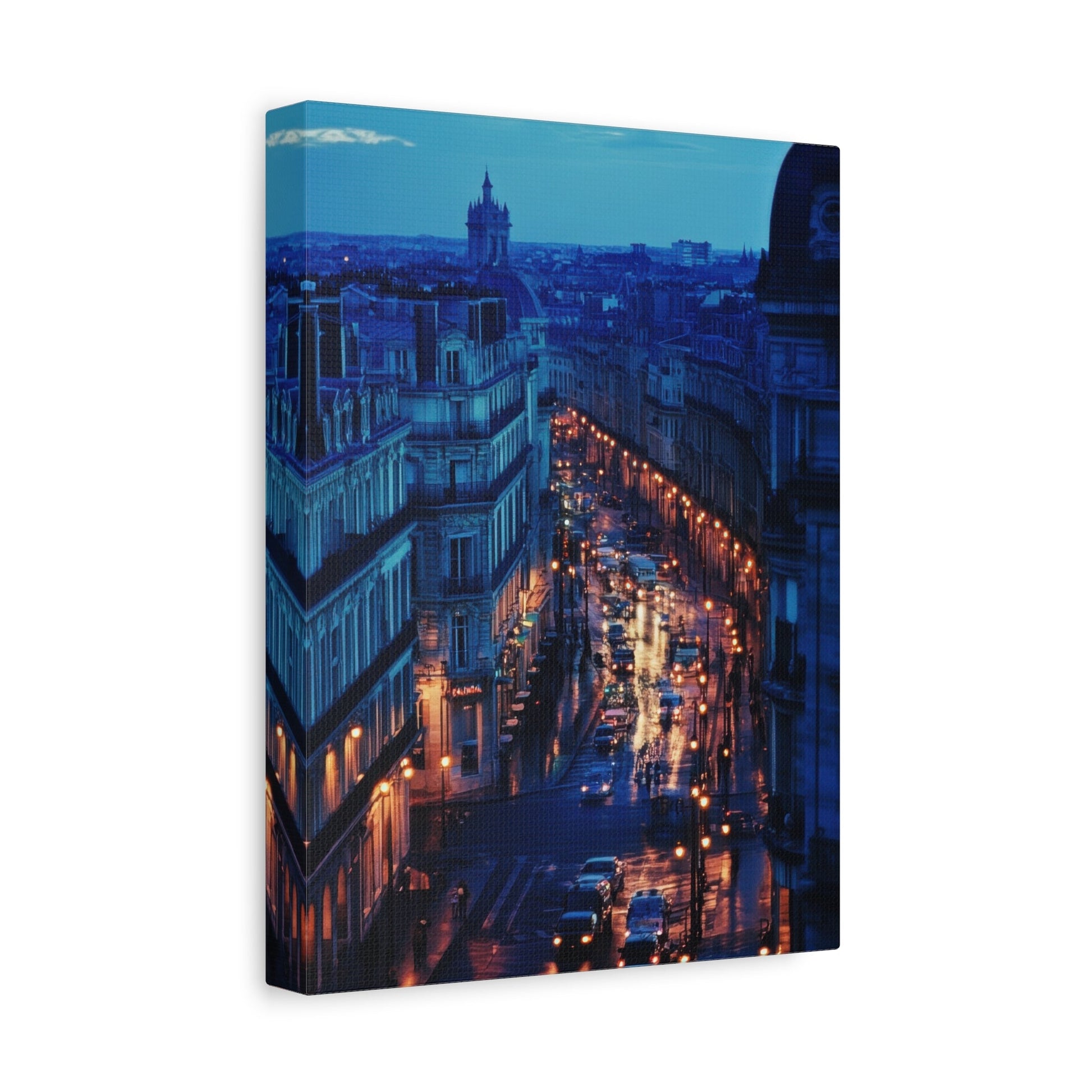 Parisian Evening Street Scene - Cityscape Wall Art - Aestheticanvas