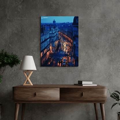 Parisian Evening Street Scene - Cityscape Wall Art - Aestheticanvas