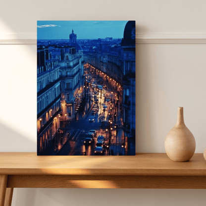 Parisian Evening Street Scene - Cityscape Wall Art - Aestheticanvas