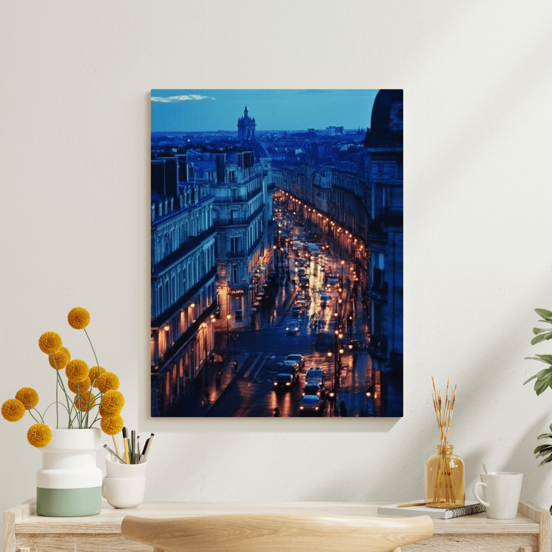 Parisian Evening Street Scene - Cityscape Wall Art - Aestheticanvas