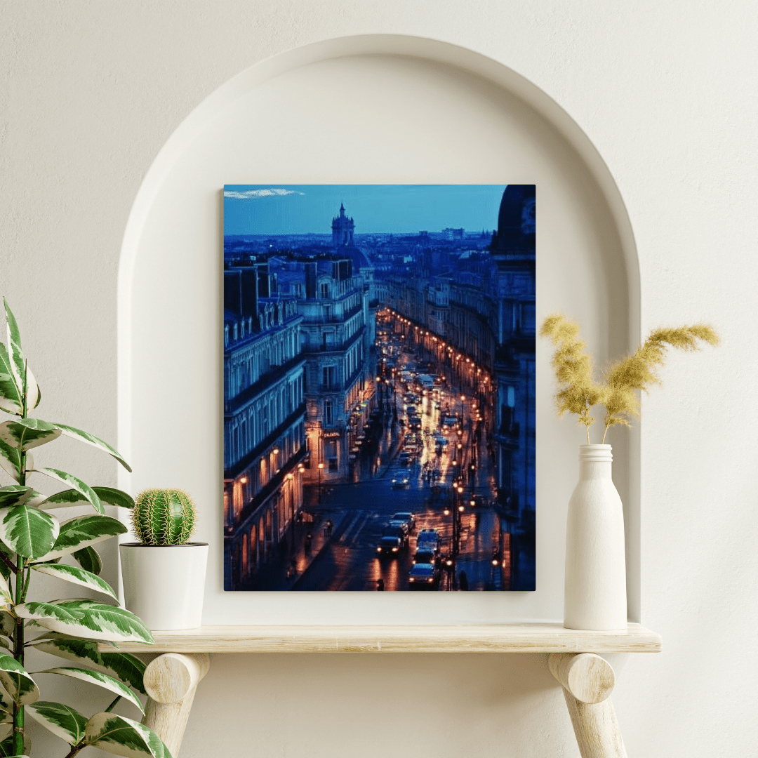 Parisian Evening Street Scene - Cityscape Wall Art - Aestheticanvas