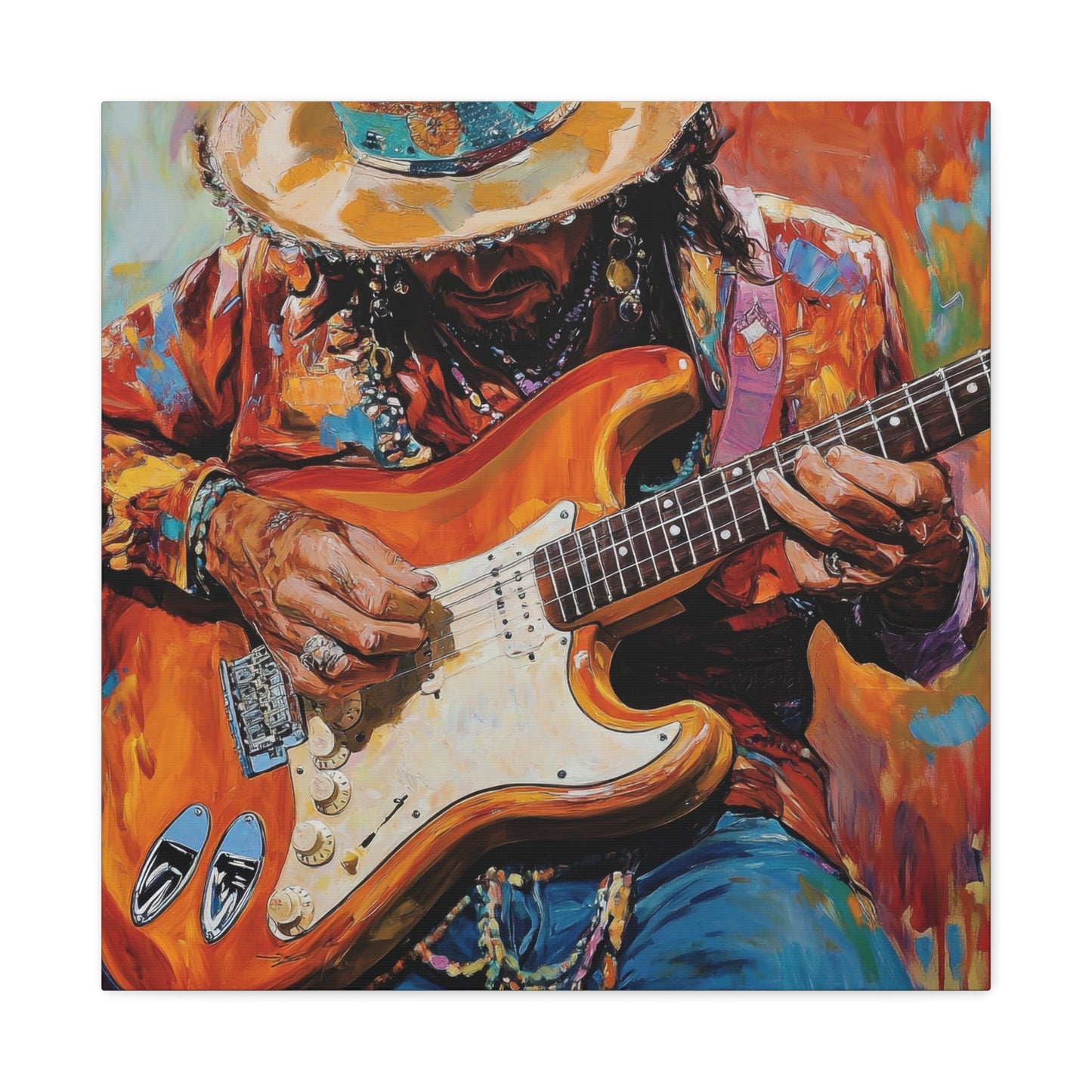 Passionate Guitarist in Colour - Music Wall Art - Aestheticanvas