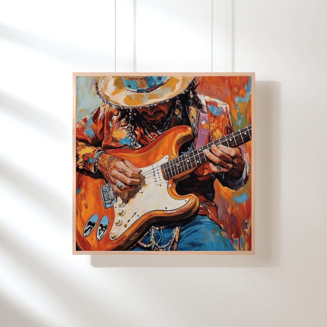 Passionate Guitarist in Colour - Music Wall Art - Aestheticanvas