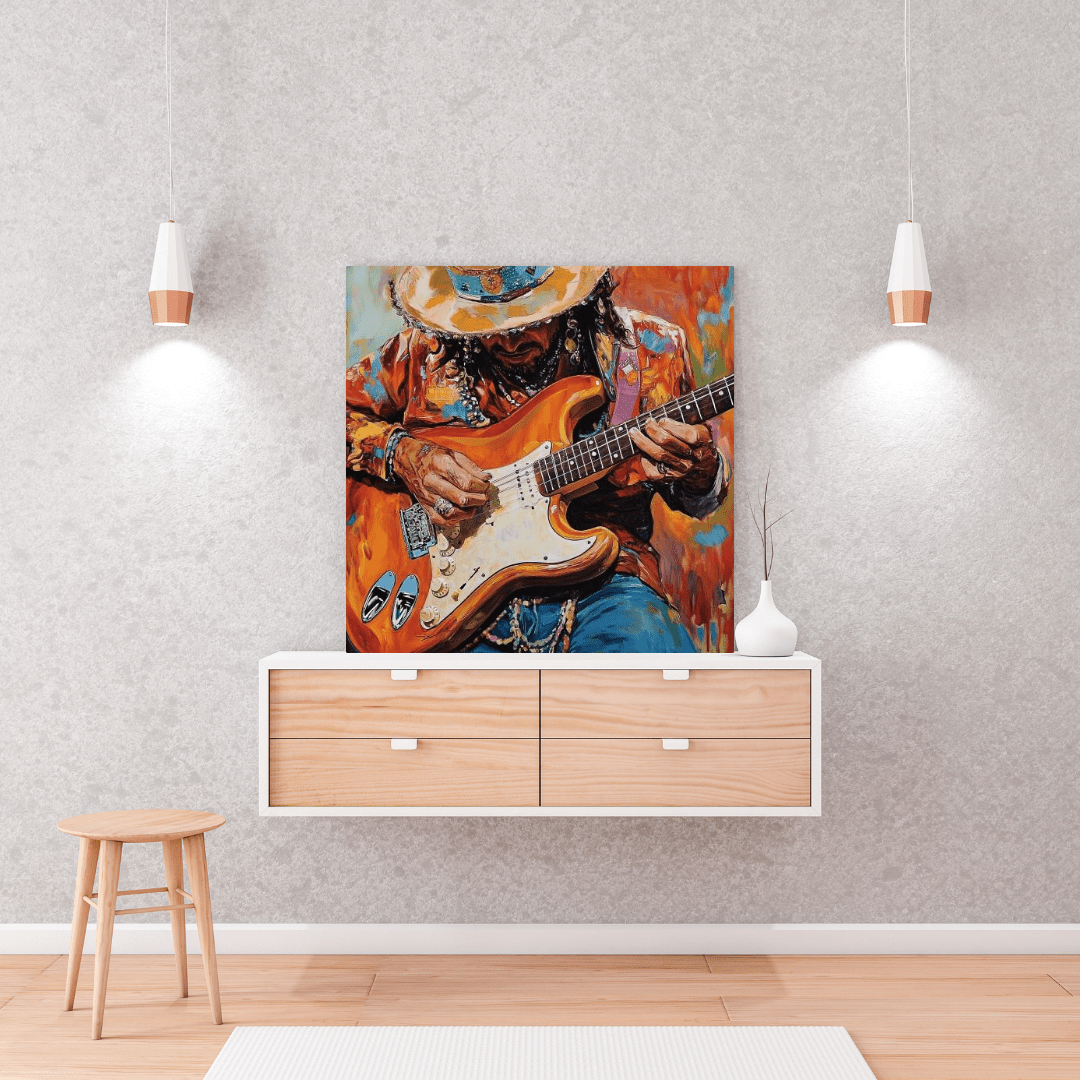 Passionate Guitarist in Colour - Music Wall Art - Aestheticanvas