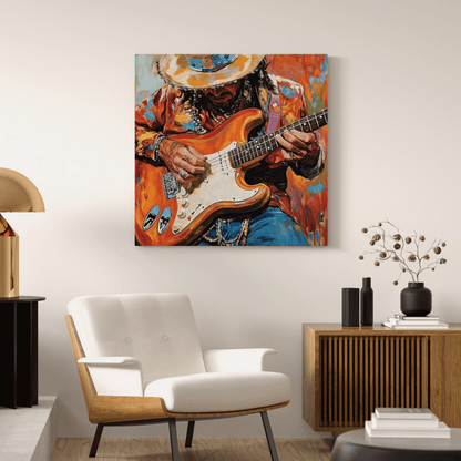 Passionate Guitarist in Colour - Music Wall Art - Aestheticanvas