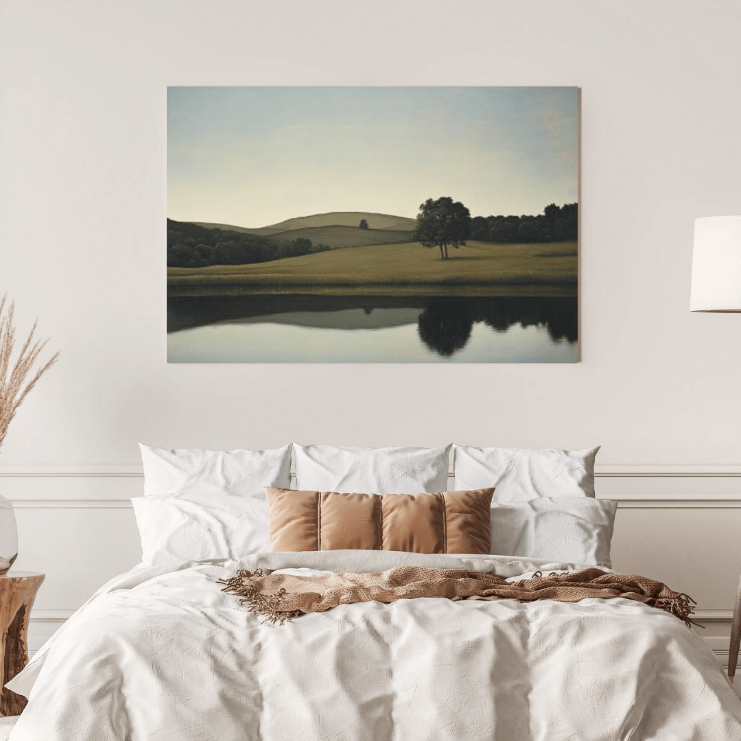 Pastoral Meadow at Sunrise - Landscape Wall Art - Aestheticanvas