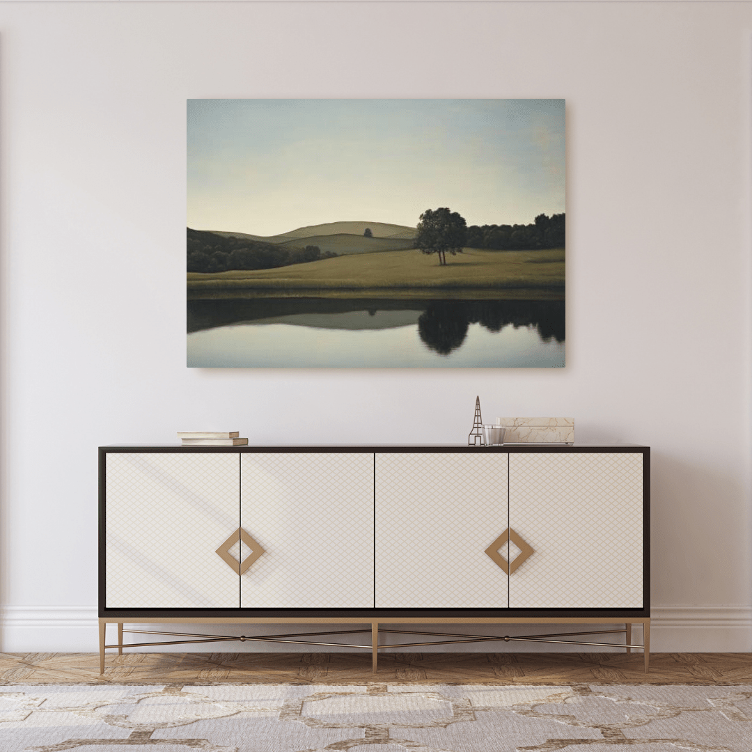 Pastoral Meadow at Sunrise - Landscape Wall Art - Aestheticanvas