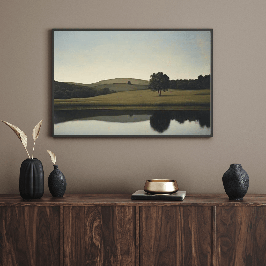 Pastoral Meadow at Sunrise - Landscape Wall Art - Aestheticanvas