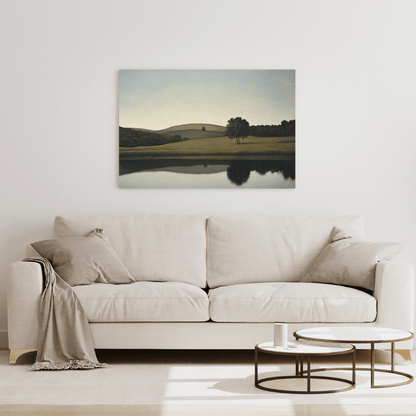 Pastoral Meadow at Sunrise - Landscape Wall Art - Aestheticanvas