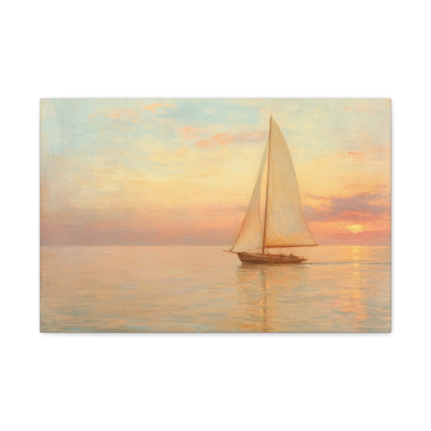 Peaceful Sail at Sunset - Nautical Wall Art - Aestheticanvas