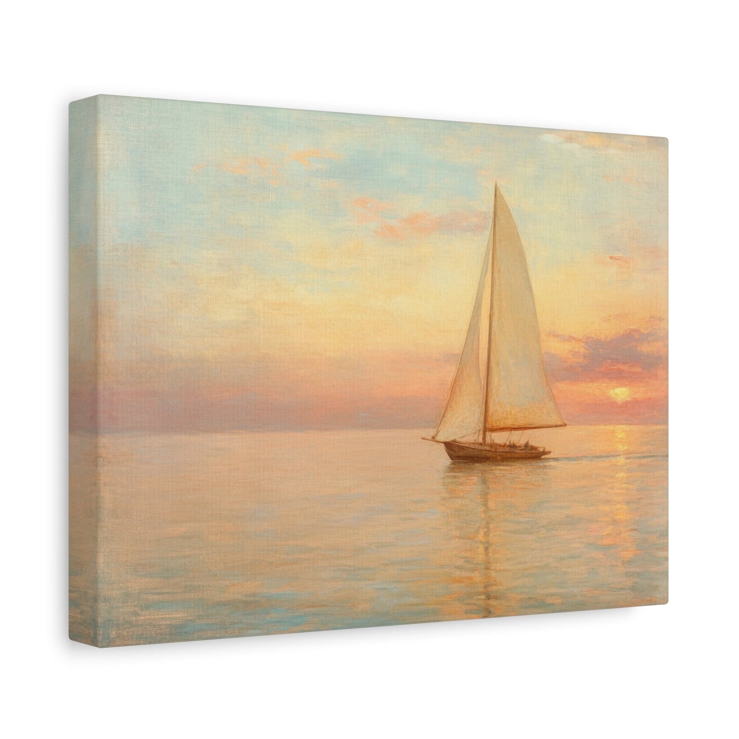 Peaceful Sail at Sunset - Nautical Wall Art - Aestheticanvas