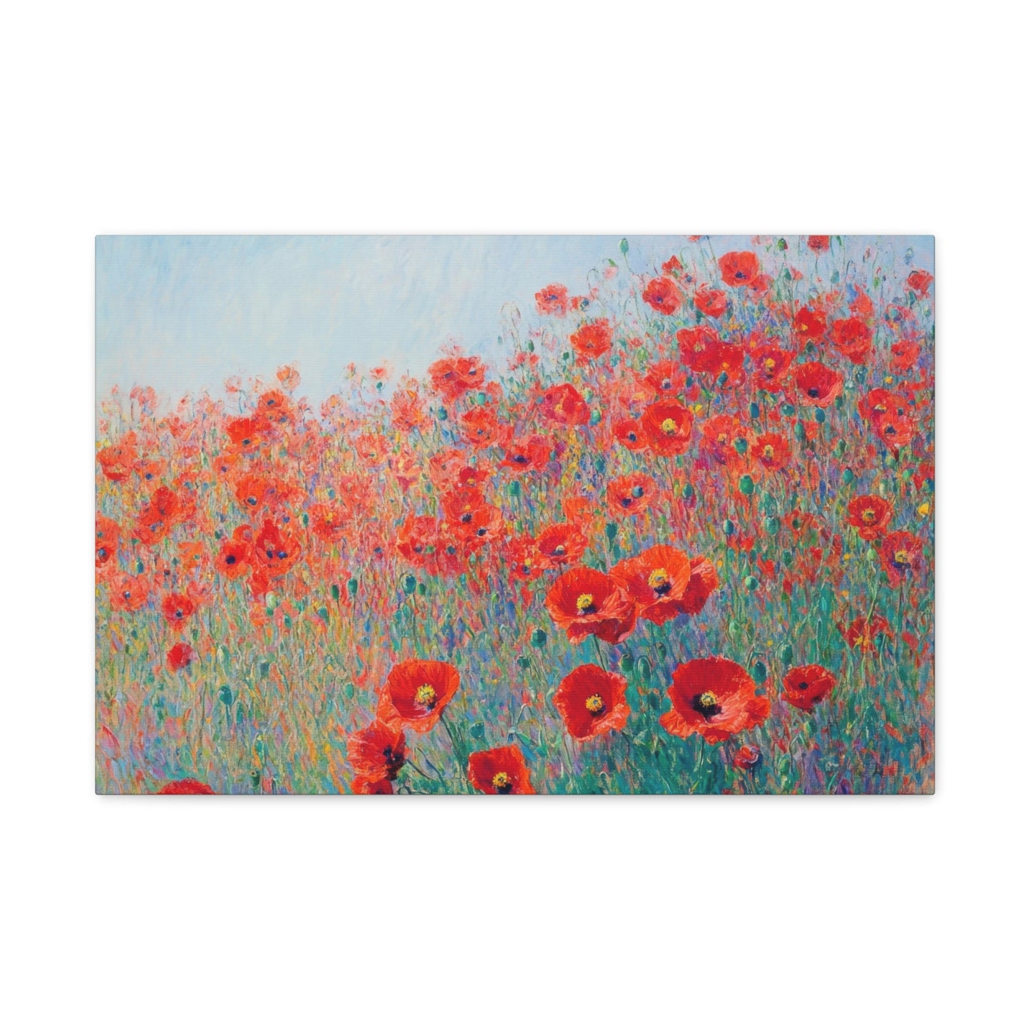 Poppies in Bloom: Red Field - Flower Wall Art - Aestheticanvas