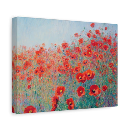 Poppies in Bloom: Red Field - Flower Wall Art - Aestheticanvas