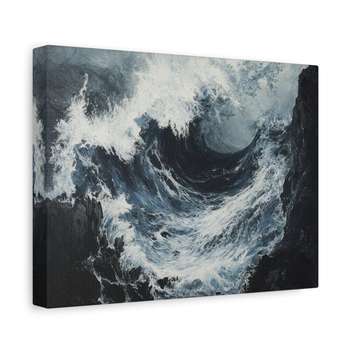 Raging Ocean Crashing Into Rocks - Seascape Wall Art - Aestheticanvas