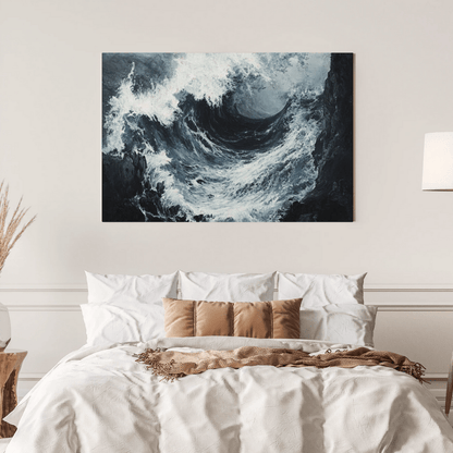 Raging Ocean Crashing Into Rocks - Seascape Wall Art - Aestheticanvas