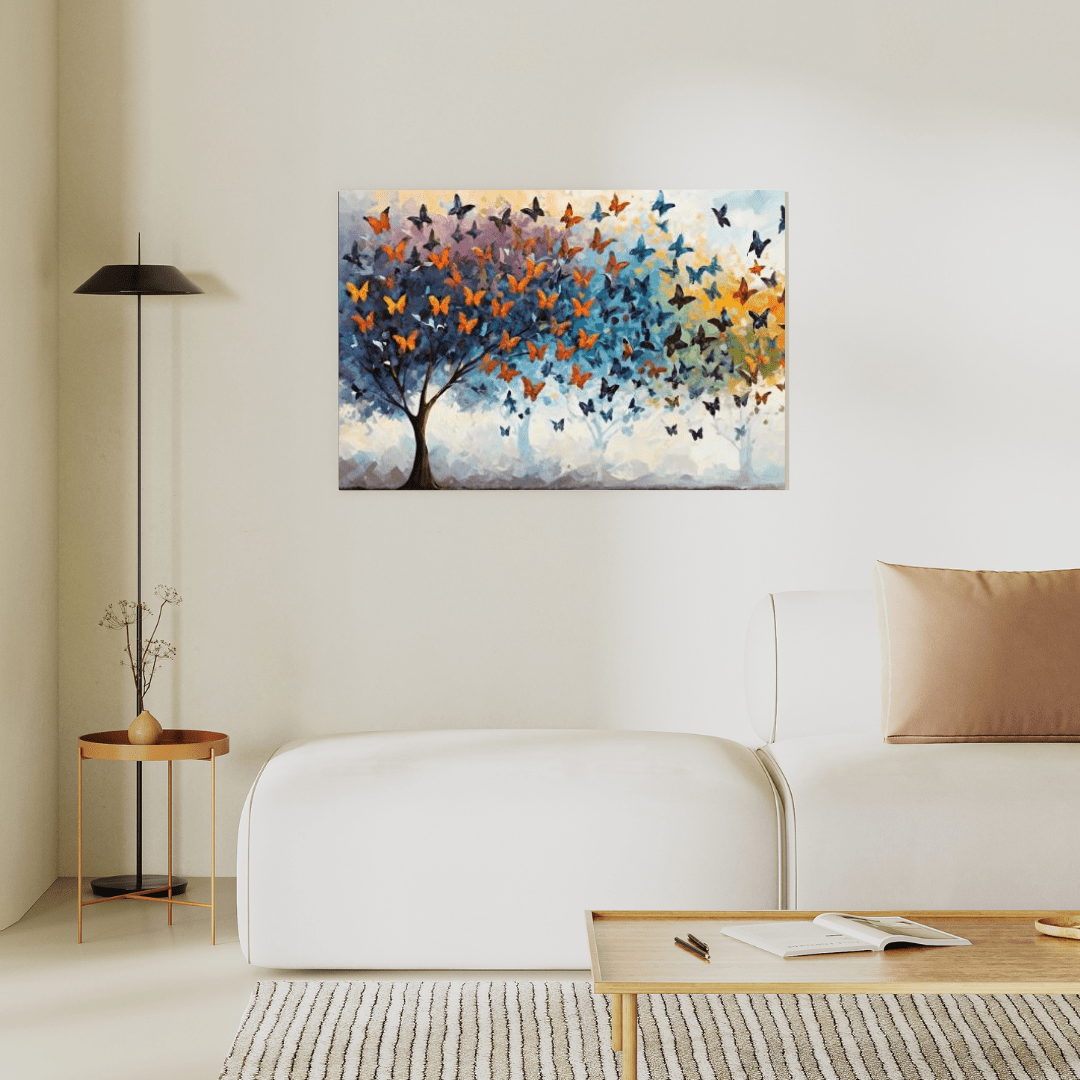 Rainbow Butterflies - Abstract Wall Art - Aestheticanvas