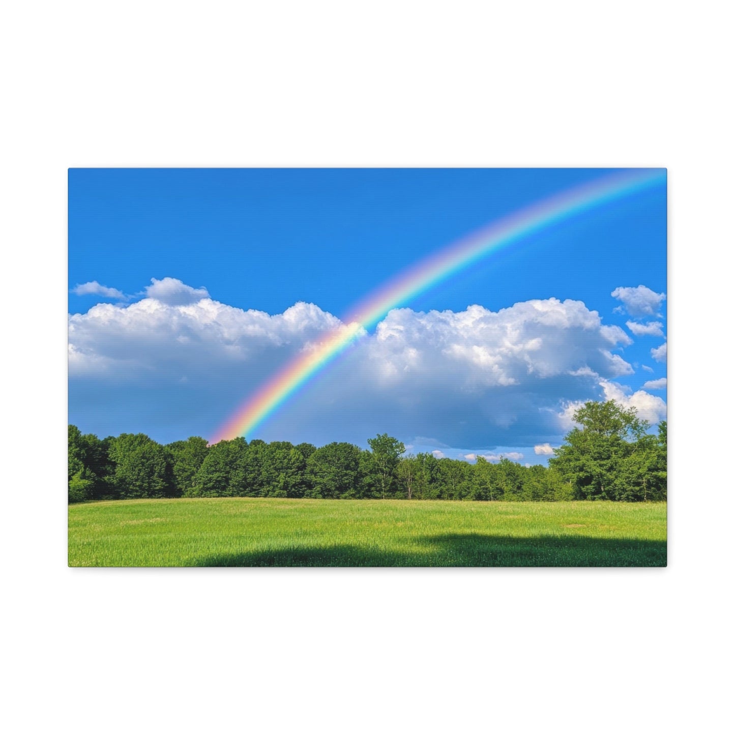 Rainbow over Lush Greenery - Landscape Wall Art - Aestheticanvas