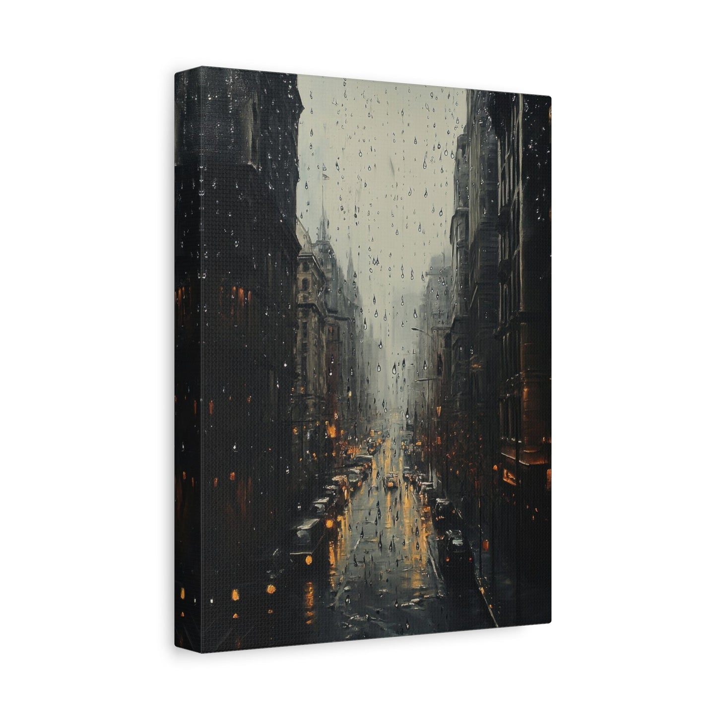 Rainy Day Vintage City - Urban Wall Art - Aestheticanvas