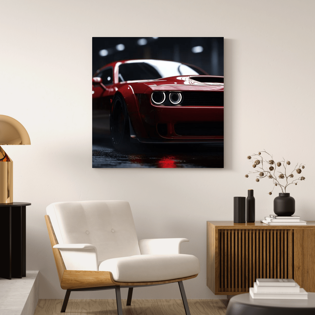 Red Dodge Demon - Automotive Wall Art - Aestheticanvas