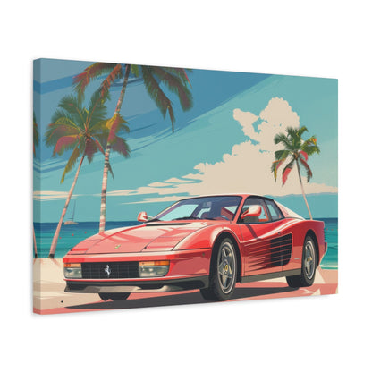 Red Ferrari Testarossa - Car Wall Art - Aestheticanvas