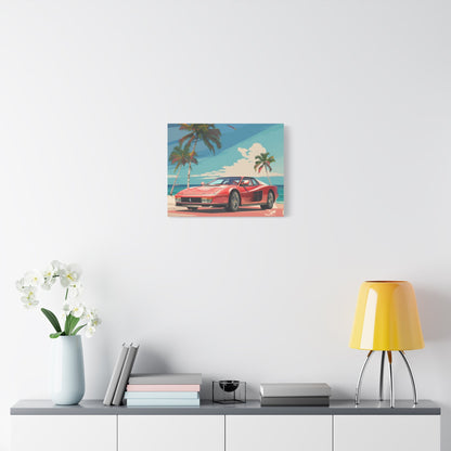 Red Ferrari Testarossa - Car Wall Art - Aestheticanvas