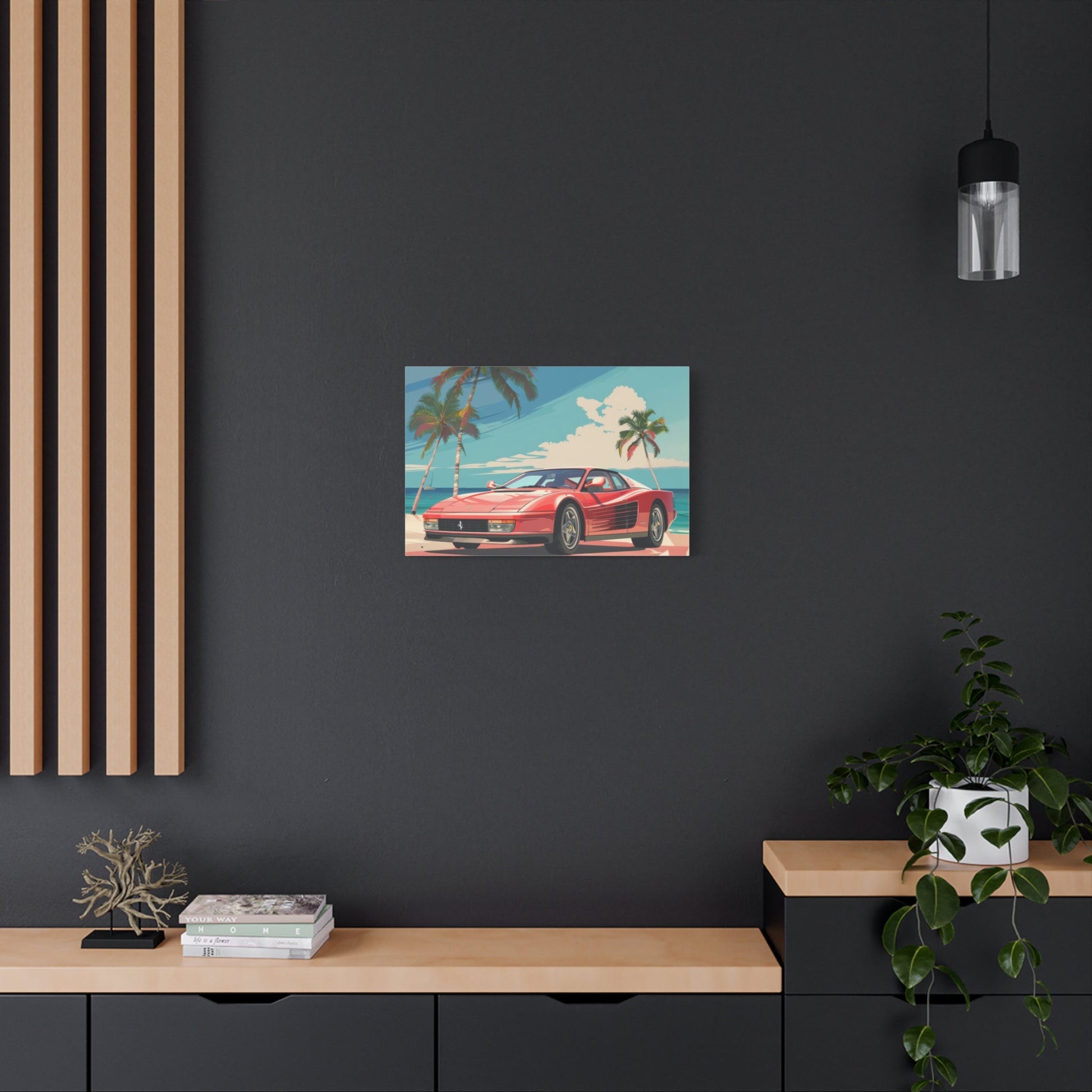 Red Ferrari Testarossa - Car Wall Art - Aestheticanvas