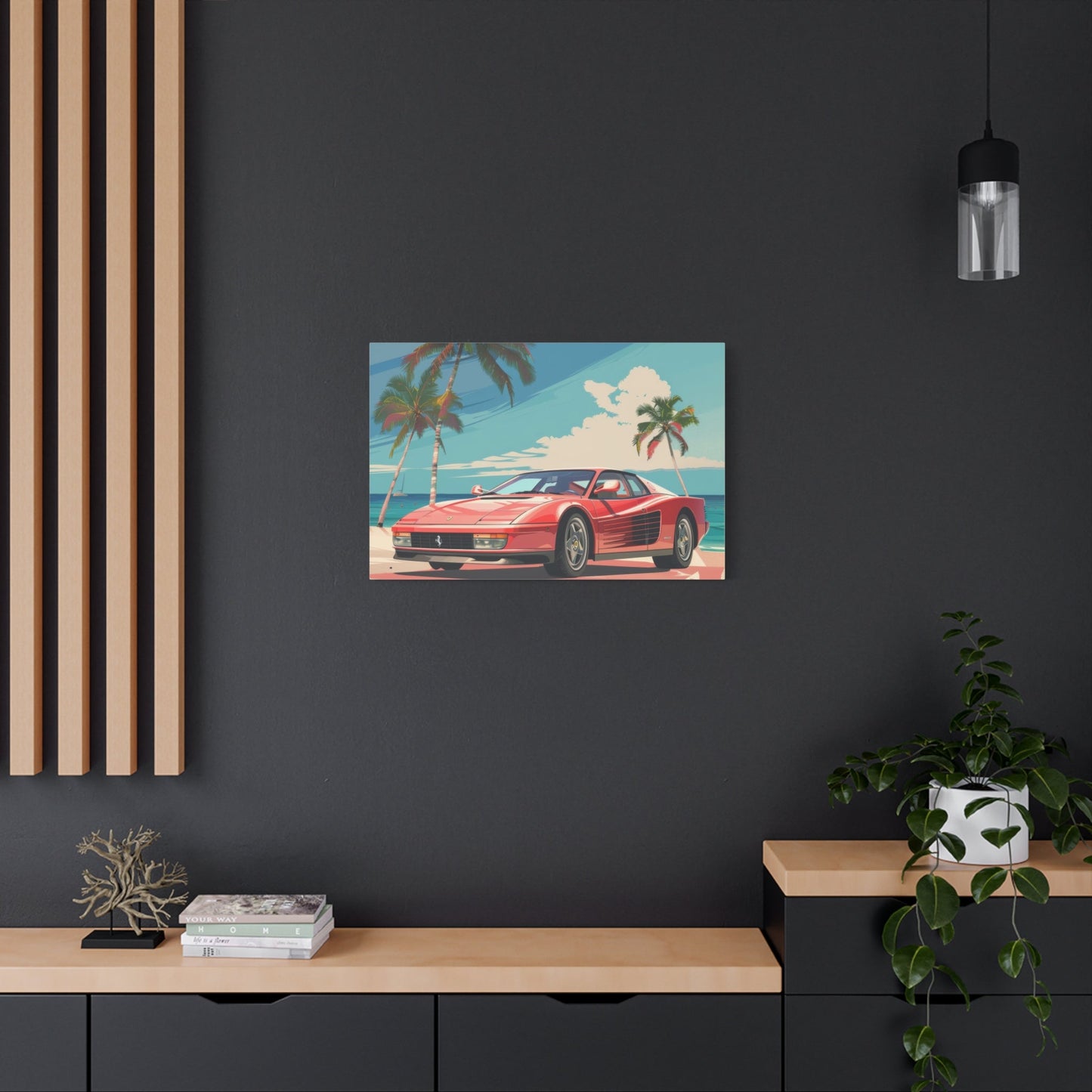 Red Ferrari Testarossa - Car Wall Art - Aestheticanvas