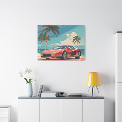 Red Ferrari Testarossa - Car Wall Art - Aestheticanvas