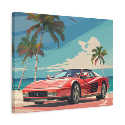 Red Ferrari Testarossa - Car Wall Art - Aestheticanvas