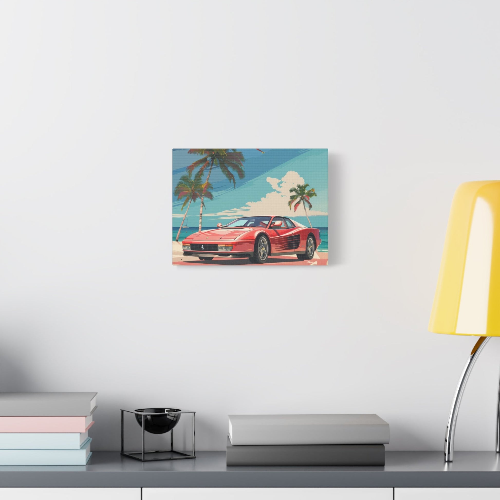 Red Ferrari Testarossa - Car Wall Art - Aestheticanvas