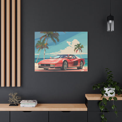 Red Ferrari Testarossa - Car Wall Art - Aestheticanvas