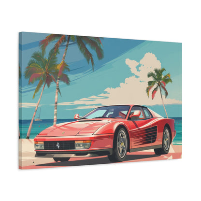 Red Ferrari Testarossa - Car Wall Art - Aestheticanvas