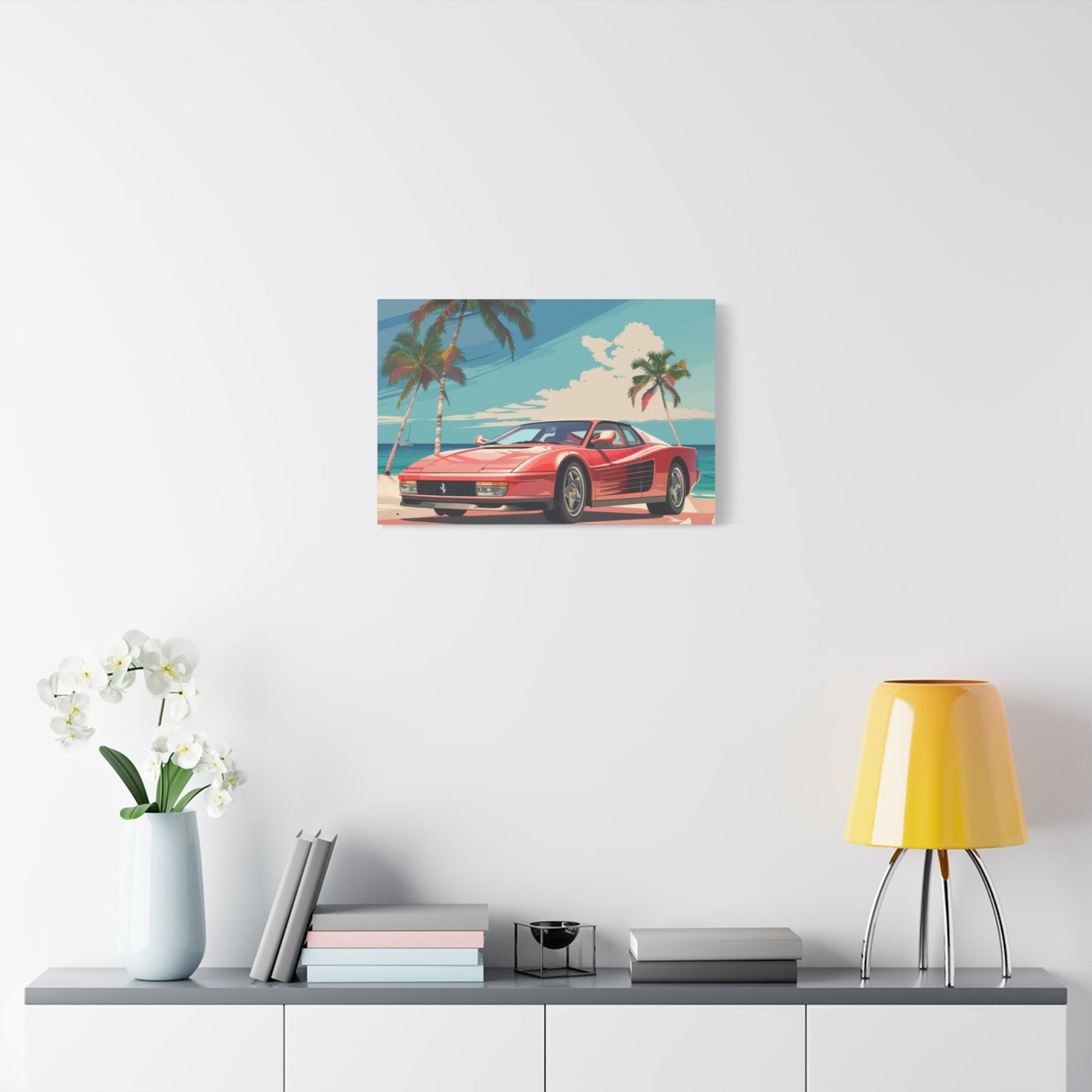 Red Ferrari Testarossa - Car Wall Art - Aestheticanvas