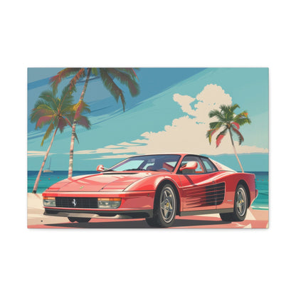 Red Ferrari Testarossa - Car Wall Art - Aestheticanvas