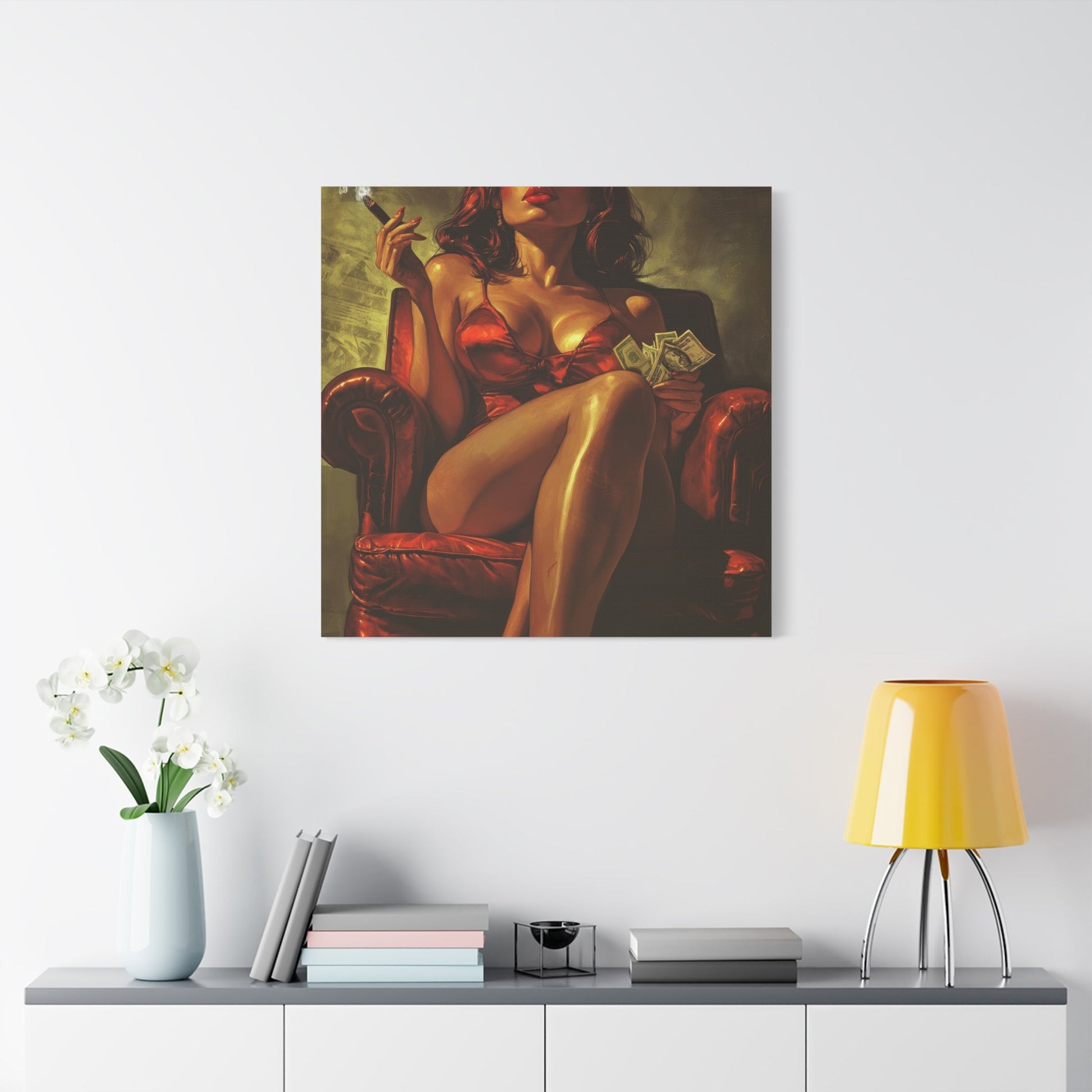 Red - Haired Femme Fatale - Luxury Wall Art - Aestheticanvas