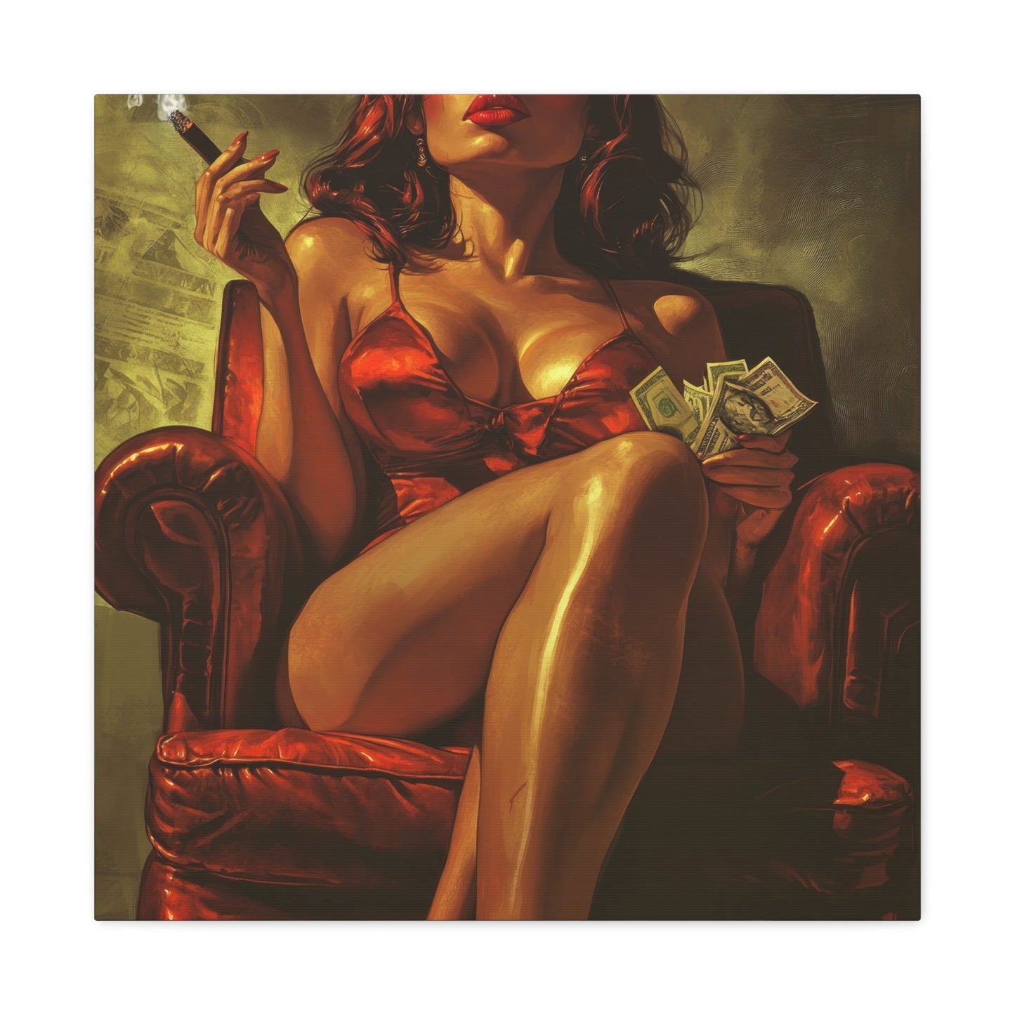 Red - Haired Femme Fatale - Luxury Wall Art - Aestheticanvas