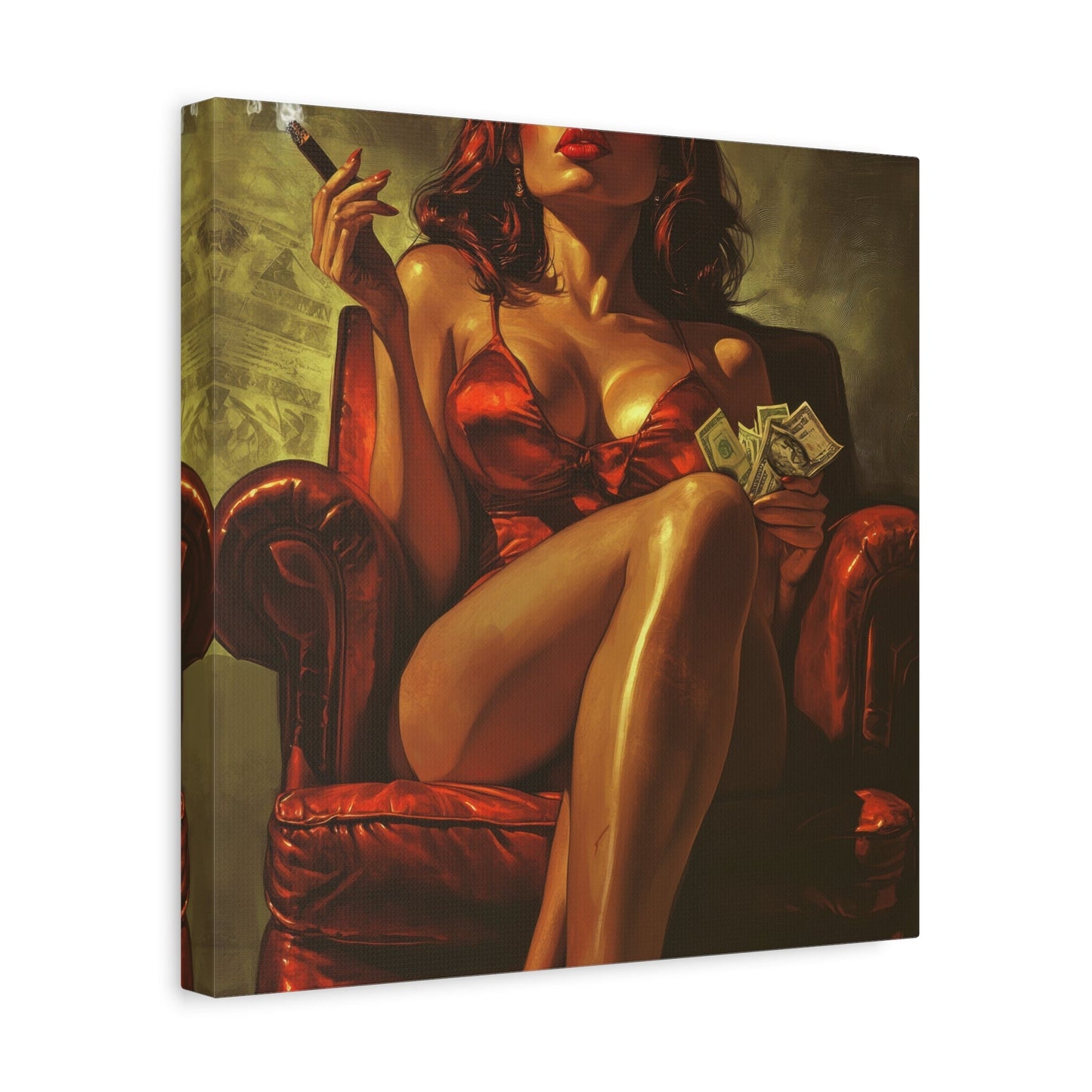 Red - Haired Femme Fatale - Luxury Wall Art - Aestheticanvas