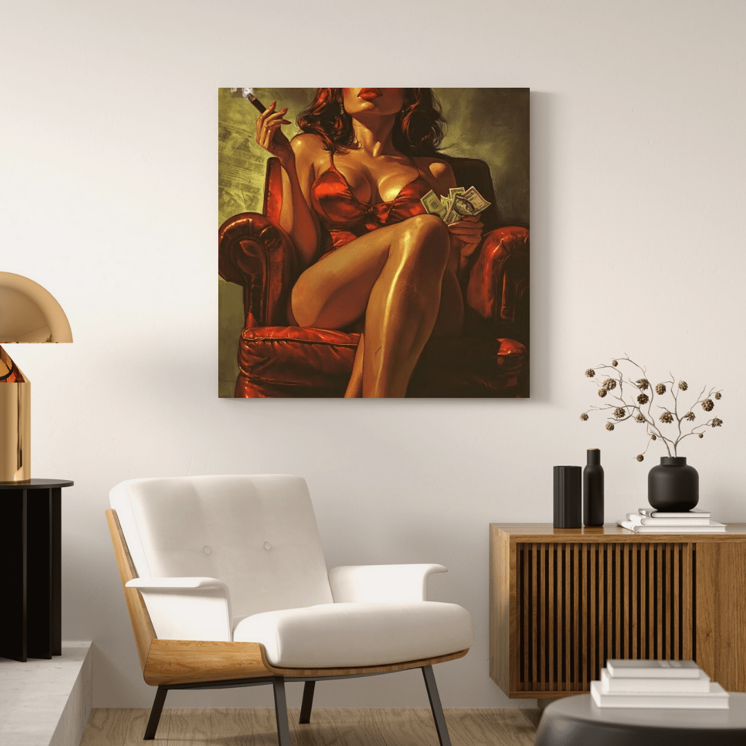 Red - Haired Femme Fatale - Luxury Wall Art - Aestheticanvas