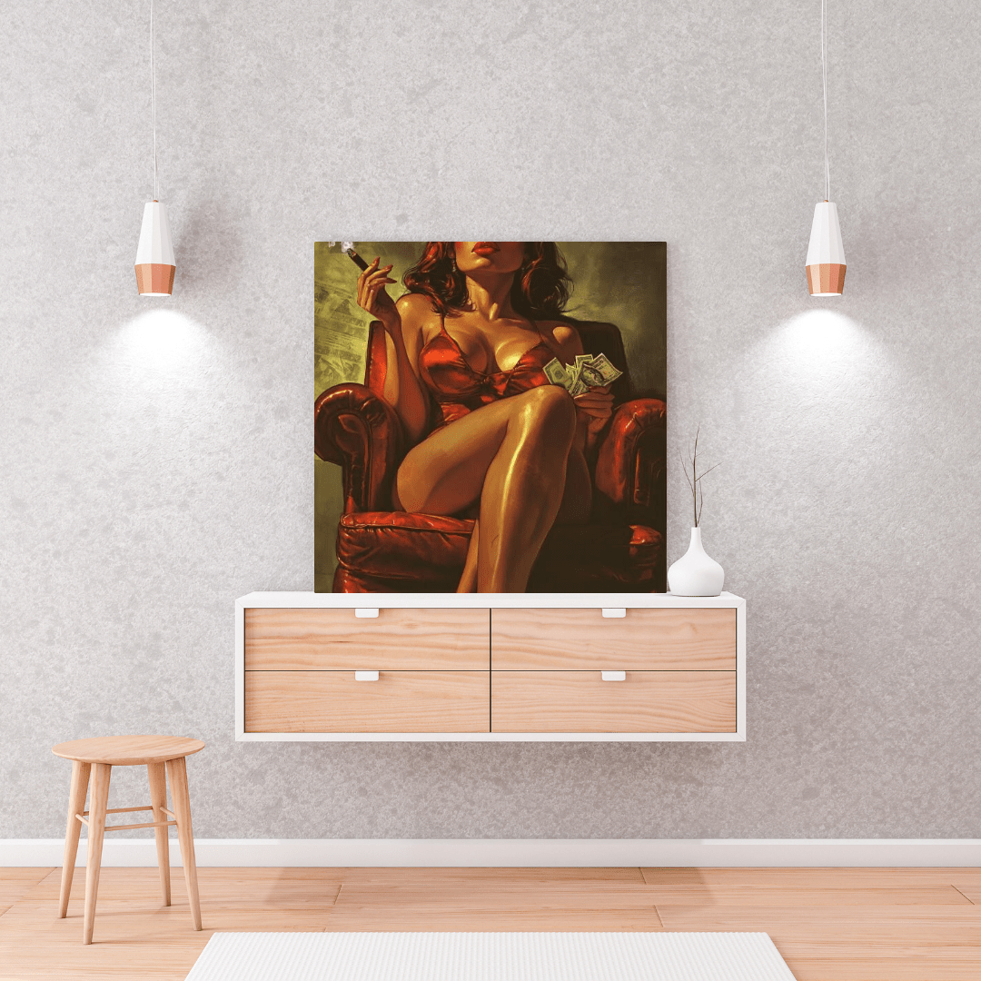 Red - Haired Femme Fatale - Luxury Wall Art - Aestheticanvas