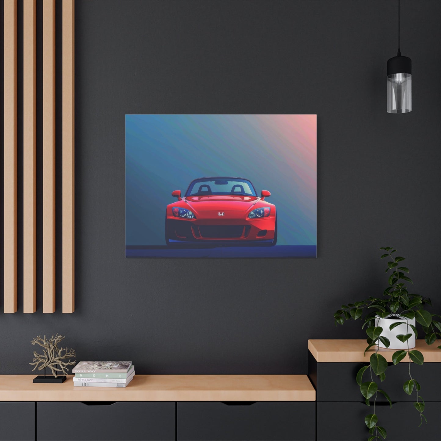 Red Honda S2000 Convertible - Car Wall Art - Aestheticanvas