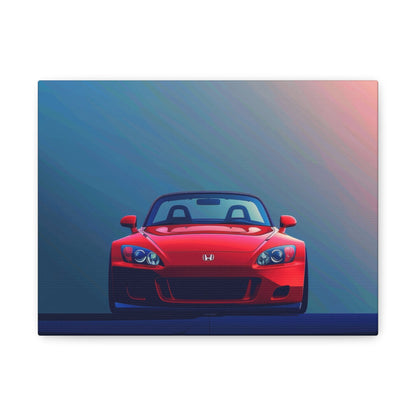 Red Honda S2000 Convertible - Car Wall Art - Aestheticanvas