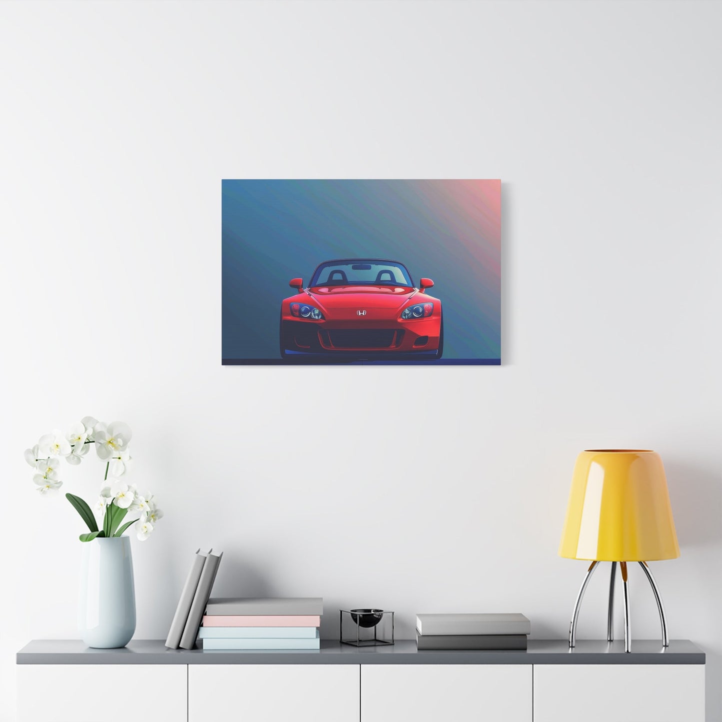 Red Honda S2000 Convertible - Car Wall Art - Aestheticanvas